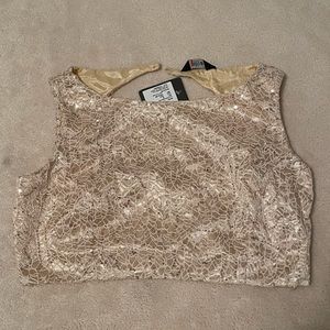 Gold Sequin Lace Saree blouse - Indya